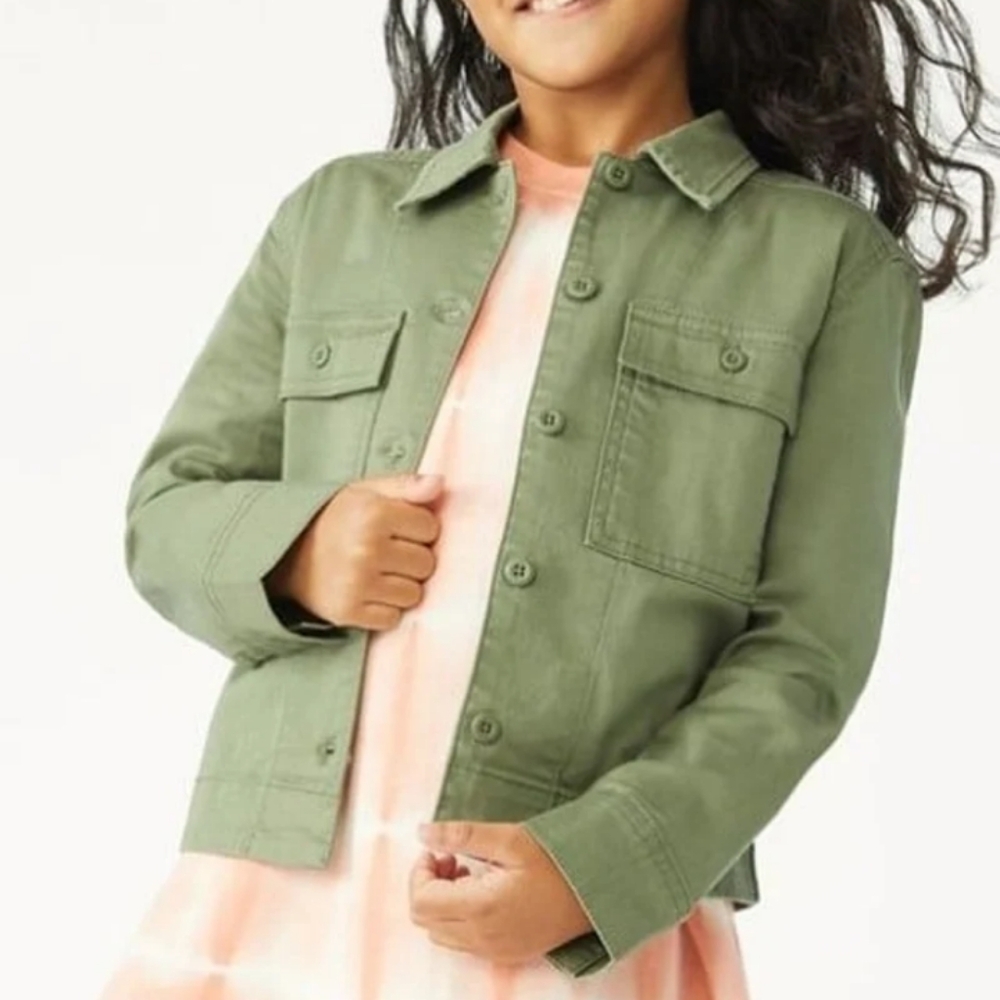 Girls cargo utility jacket size 6